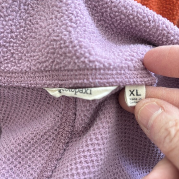Cotopaxi Abrazo 1/2 Zip Fleece Pullover Womens XL Pocket Colorblock Orange Pink - Picture 6 of 8